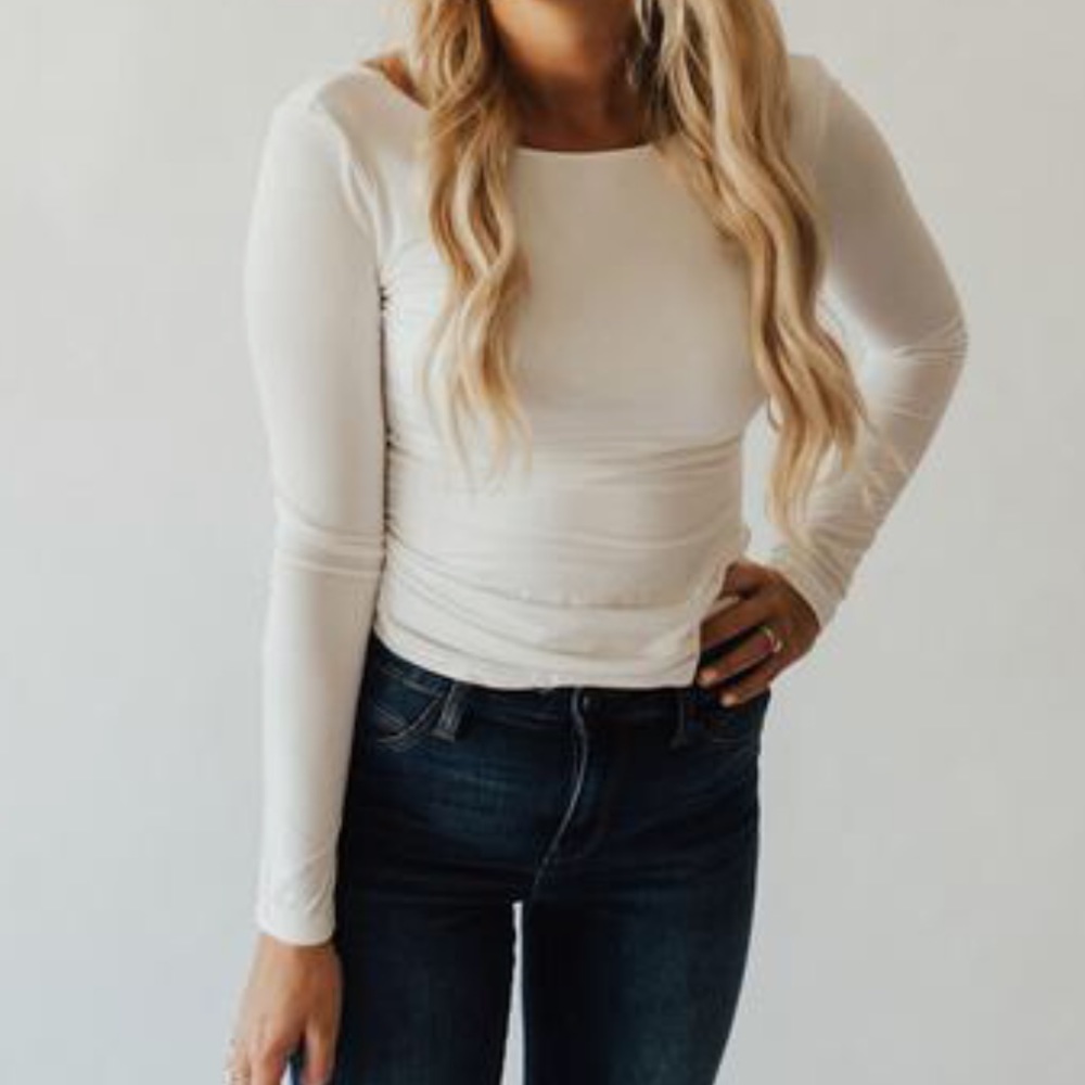 NWOT Carly Jean Los Angeles Harper top XS White